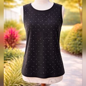 Dictionary NWT Black Sleeveless Top with Studded Detail, Size Small